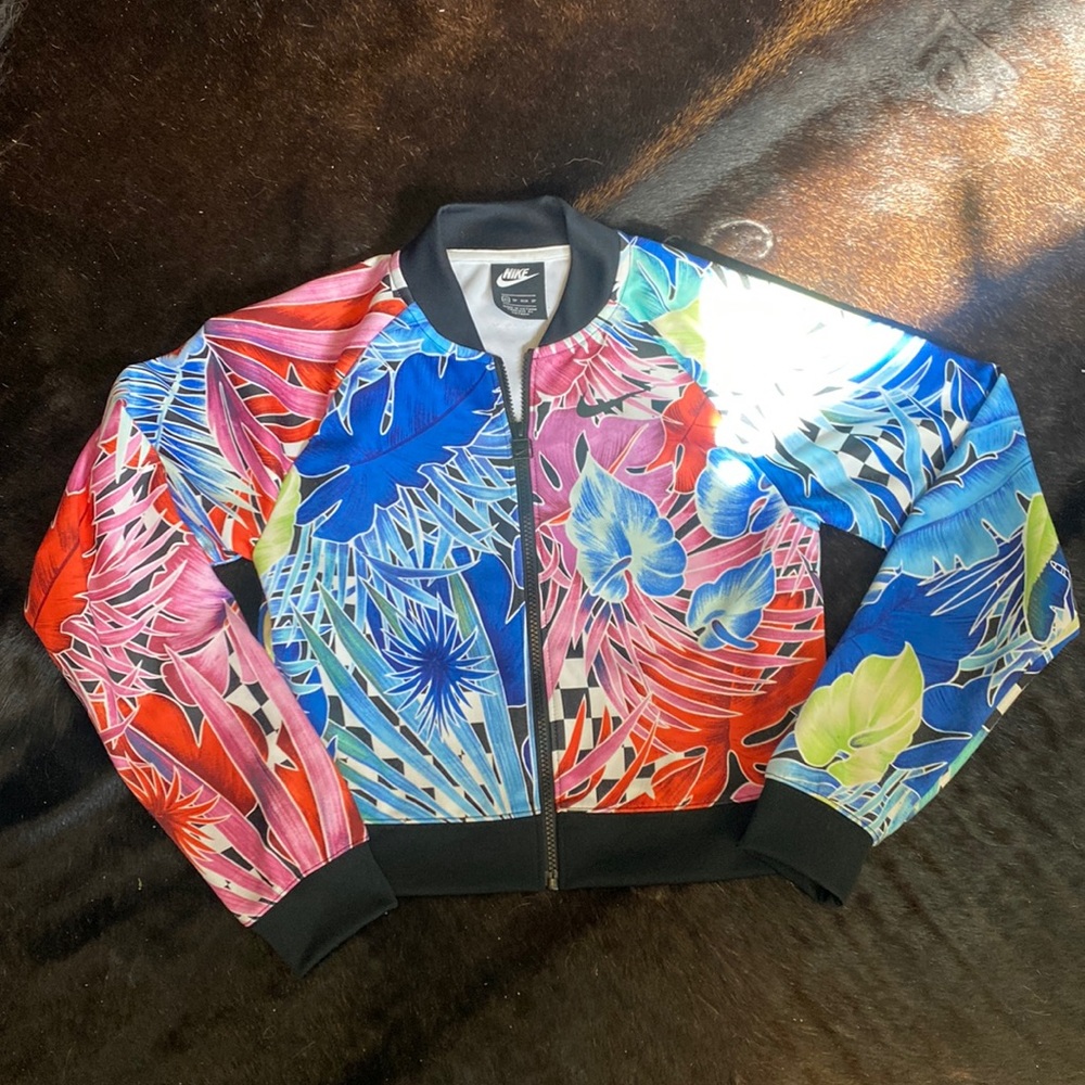 NIKE floral bomber jacket
